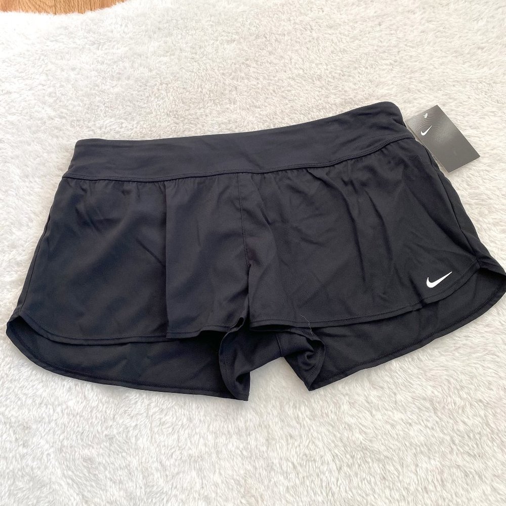 Nike Women's Solid Boardshort Swim Bottoms, Black, Size XL
